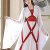 Trang phục cổ Trang múa hát Hằng Nga Tiên Nữ trắng dây đỏ