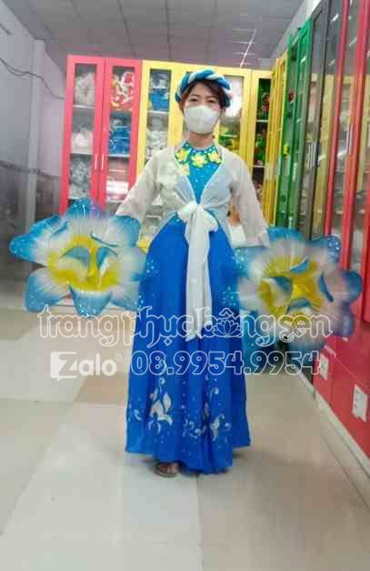 Trang phục đầm múa tứ thân hoa vàng