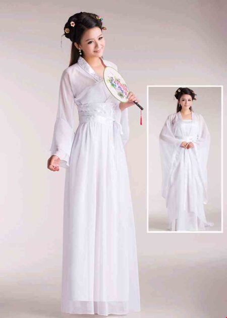 Trang phục Hằng Nga cổ trang voan trắng