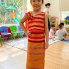 Trang phục Phasin Thái Lan mầm non gấm đỏ