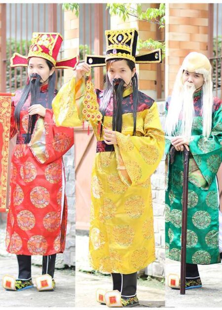 Trang phục Phúc - Lộc - Thọ gấm đồng tiền