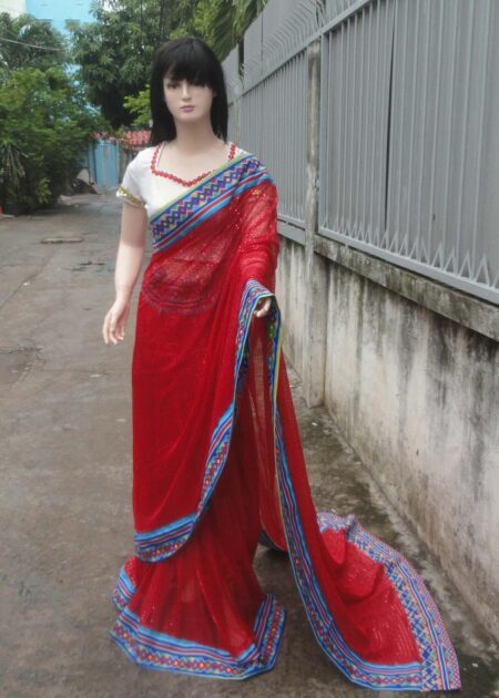 Trang phục truyền thống Ấn Độ kim sa hột đỏ