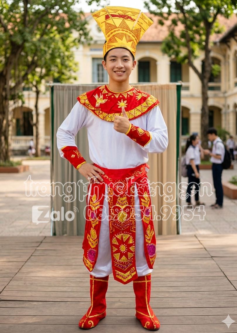 Trang phục Vua / Tướng Âu Lạc đỏ