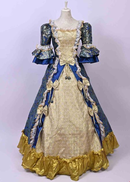 Váy đầm nữ hoàng, quý tộc Châu Âu màu xanh