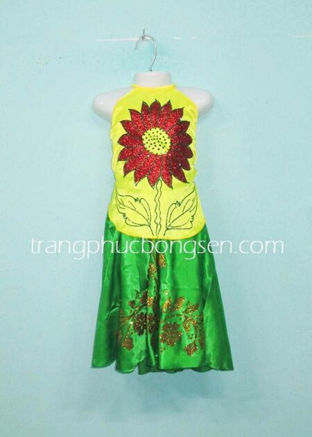 Yếm mầm non phun hoa hướng dương màu vàng