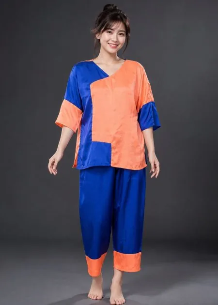 Bà ba đồng dao lớn dây kéo cam - xanh dương