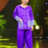 Bà ba mầm non màu tím phối ca rô