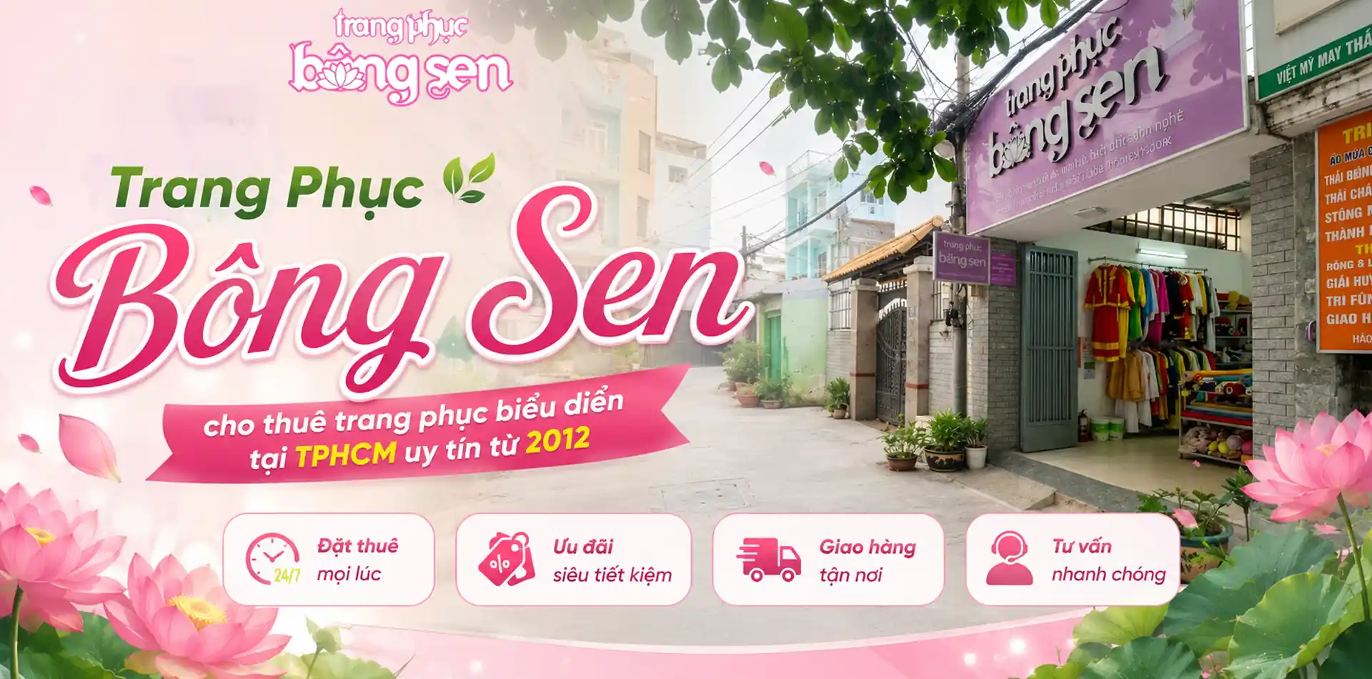 Trang Phục Bông Sen cho thuê trang phục biểu diễn tại TPHCM