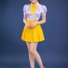Chân váy xếp ly Kaki màu vàng