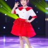 Đầm múa trẻ em áo váy múa trẻ em kim sa đỏ tay lửng