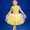 Đầm múa trẻ em vàng đầm bồng