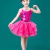 Đầm múa trẻ em yếm váy hồng