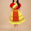 trang phục biểu diễn dân tộc Mèo nhung đỏ phối vàng