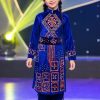 đồ múa dân tộc Tày mầm non nữ nhung xanh
