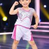 Đồ nhảy aerobic mầm non nam quần áo trắng phối kim sa