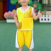 đồ nhảy cổ động mầm non nam vàng phối kim sa