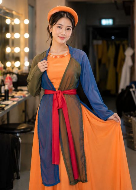 đồ tứ thân voan xanh bích xám