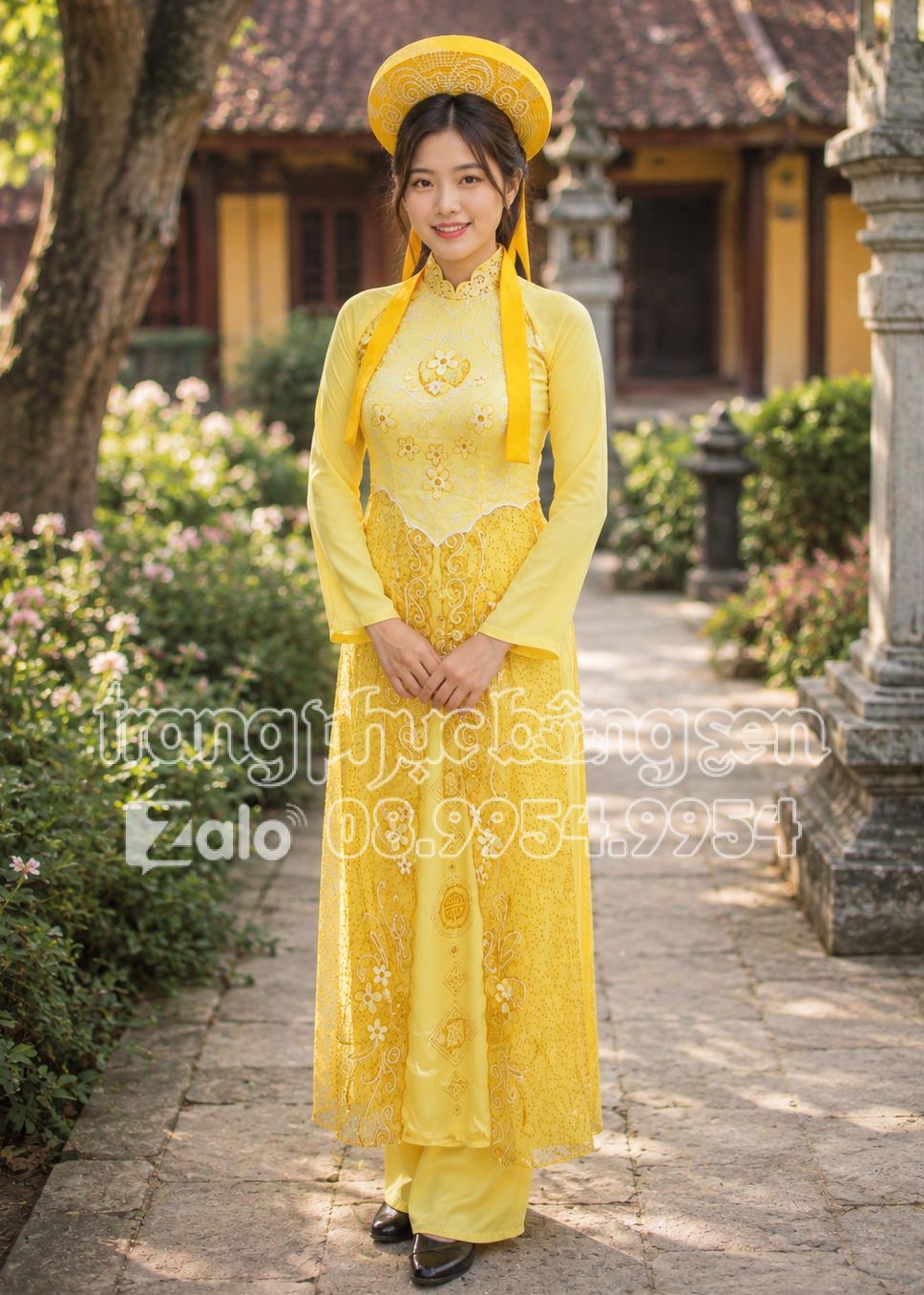 Shop cho thuê đồ áo dài ba tà vàng hoàng hậu