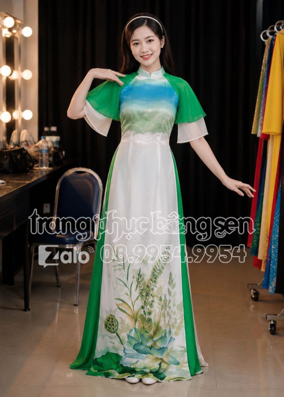 thuê áo dài múa tay cánh tiên
