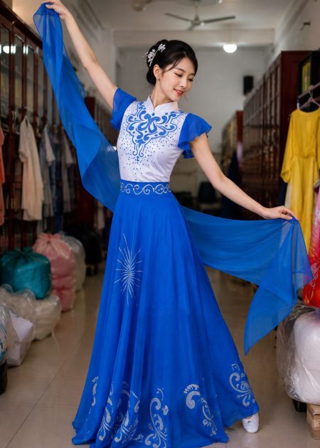 thuê đầm múa biển đảo áo váy rời