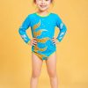 thuê đồ nhảy aerobic mầm non nam xanh biển tay dài vẽ lửa vàng