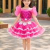 thuê váy múa mầm non kim sa hồng 3 tầng