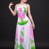 thuê váy múa sen cổ yếm sát nách váy rời