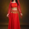 Trang phục Ấn Độ (múa bụng, belly dance) áo váy kim sa đỏ