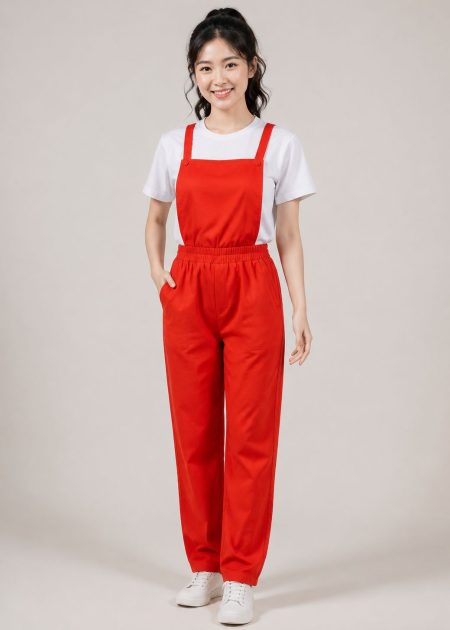 trang phục biểu diễn trang phục công nhân yếm màu đỏ