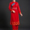 Trang phục dân tộc Tày nữ voan đỏ vẽ kim tuyến