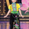 Trang phục dân tộc Thái mầm non nữ áo thun vàng váy đen