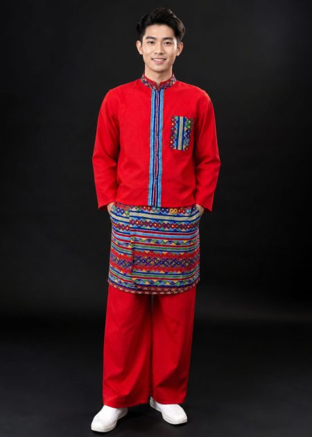 Trang phục Indonesia nam áo - quần - váy màu đỏ