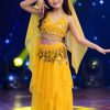 Trang phục múa bụng (belly dance) trẻ em áo váy kim sa vàng