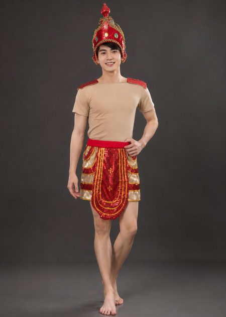 Trang phục múa Champa - Apsara nam màu đỏ