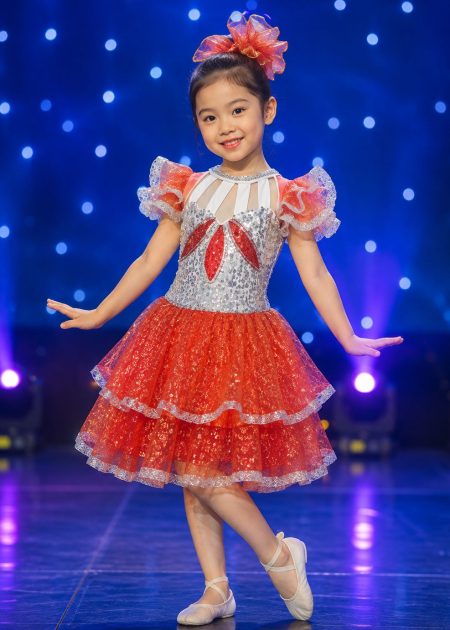 Váy múa mầm non kim sa đỏ