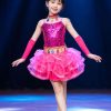 Váy múa trẻ em áo váy kim sa hồng