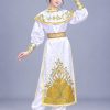 Áo táo quân áo dài tướng màu trắng vẽ hoạ tiết