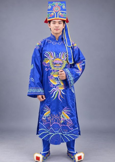 Áo táo quân xanh dương - trang phục quan táo quân xanh dương cho thuê