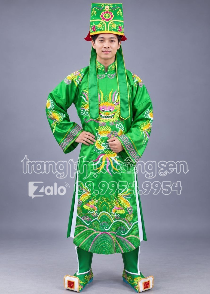 Áo táo quân xanh lá - trang phục quan táo quân xanh lá cho thuê