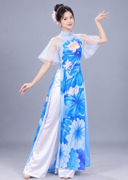 shop cho thuê đồ trang phục áo dài múa hát sen xanh