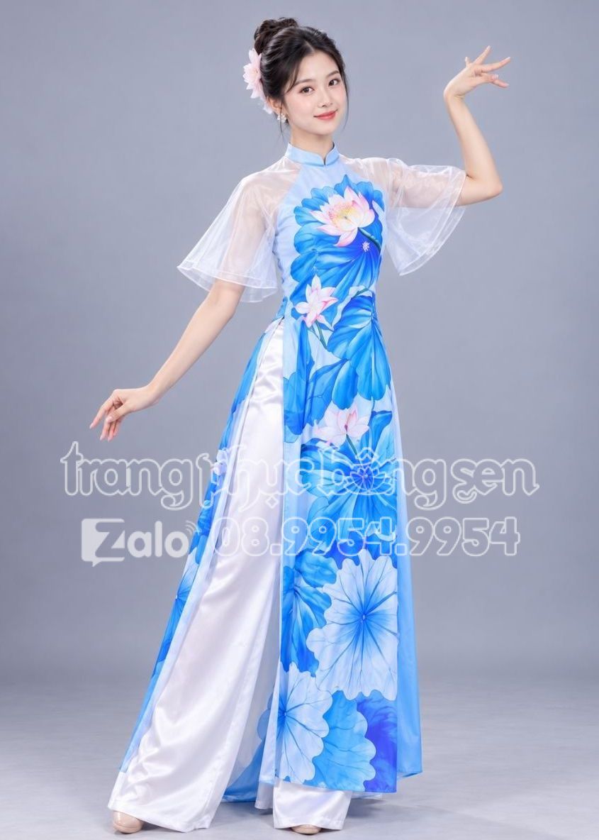 shop cho thuê đồ trang phục áo dài múa hát sen xanh