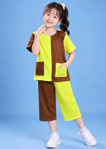 Thuê đồ bà ba - Bà ba trẻ em đồng dao vàng - nâu
