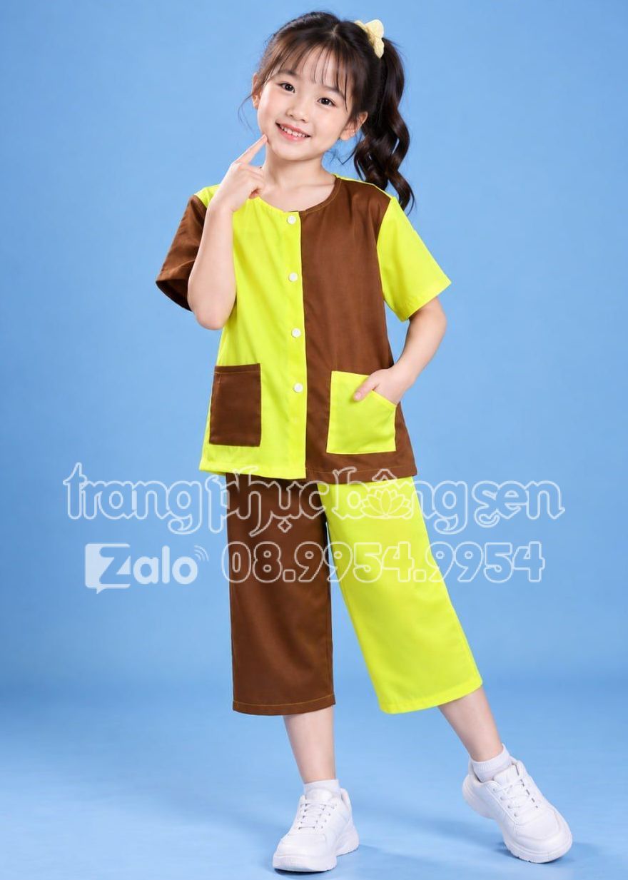 Thuê đồ bà ba - Bà ba trẻ em đồng dao vàng - nâu