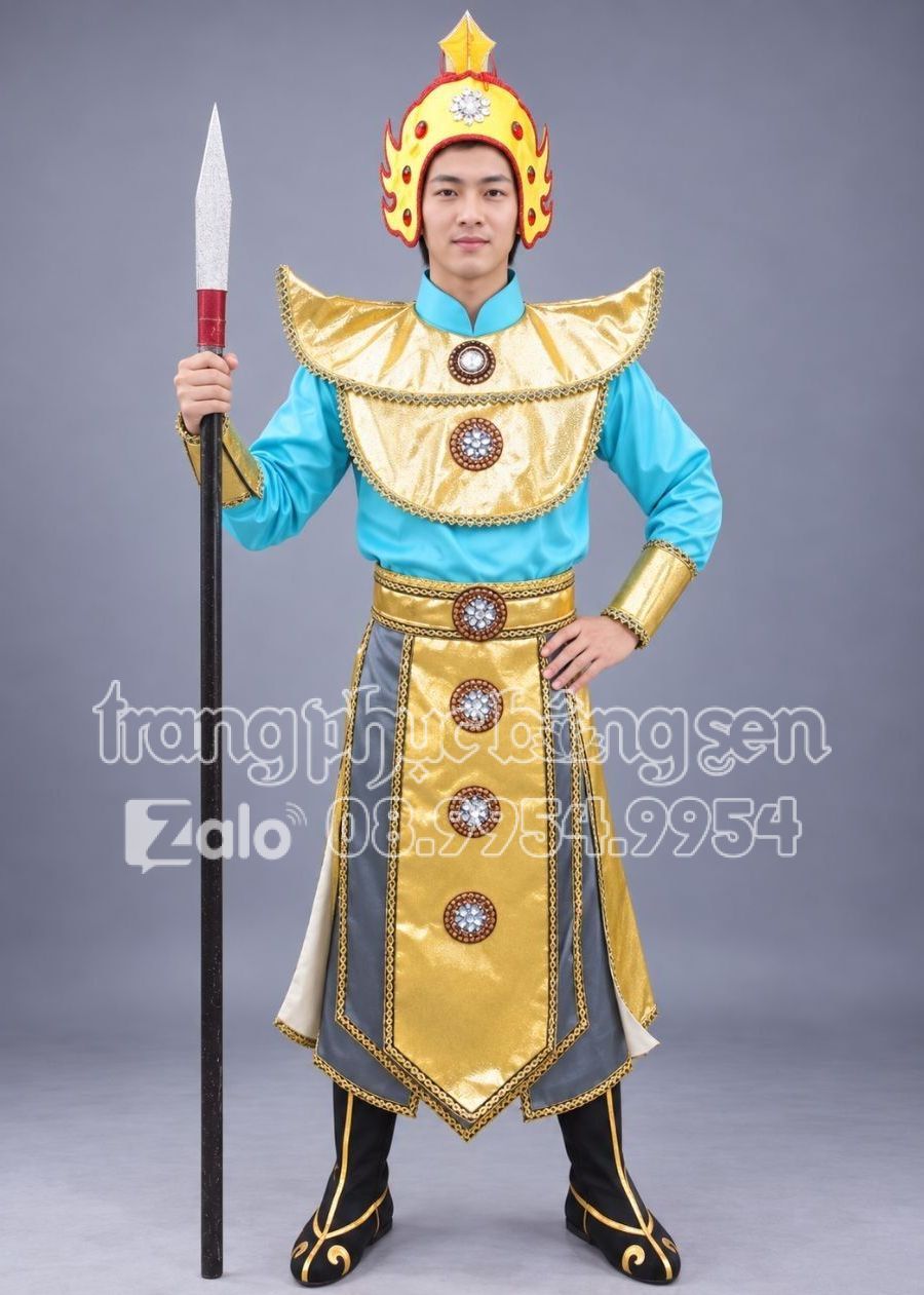 Thuê đồ táo quân - trang phục tướng giặc màu xanh