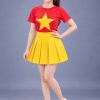 Thuê trang phục nhảy - áo thun cờ đỏ sao vàng