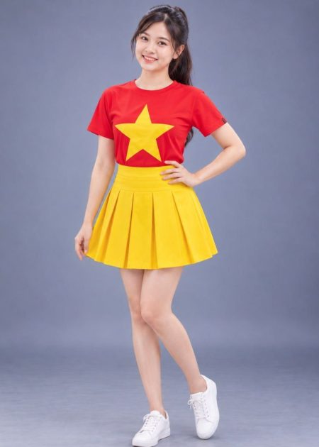 Thuê trang phục nhảy - áo thun cờ đỏ sao vàng