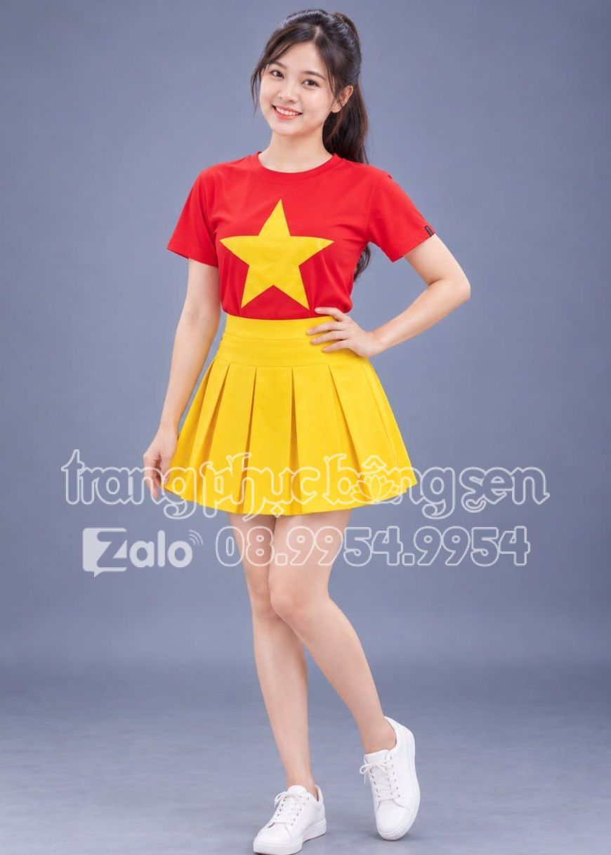 Thuê trang phục nhảy - áo thun cờ đỏ sao vàng