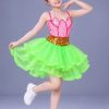 Thuê váy múa - đầm múa sen trẻ em màu xanh cốm