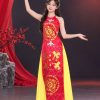 trang phục âu lạc áo dài âu lạc nữ màu đỏ
